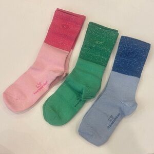 Vineyard Vines Kids Sock Trio - Pink, Green, Blue Glitter